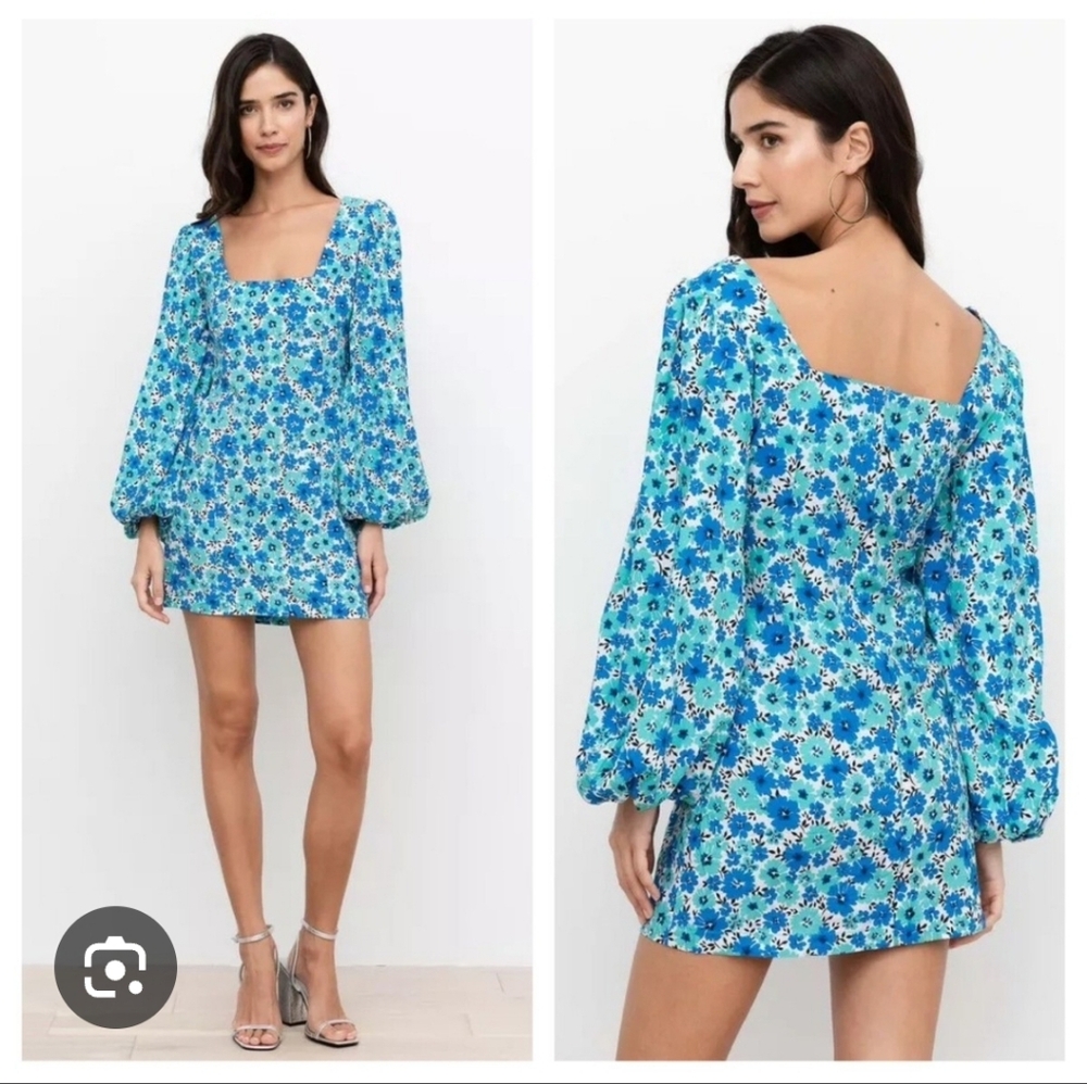 Yumi Kim Audrina Floral Blue Mini Dress